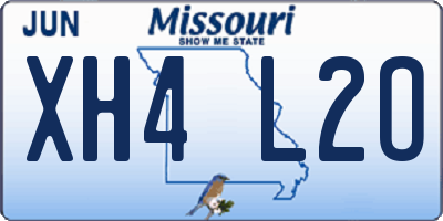 MO license plate XH4L2O