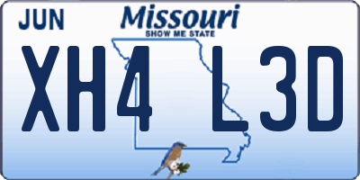 MO license plate XH4L3D