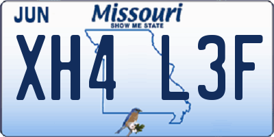MO license plate XH4L3F