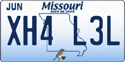 MO license plate XH4L3L