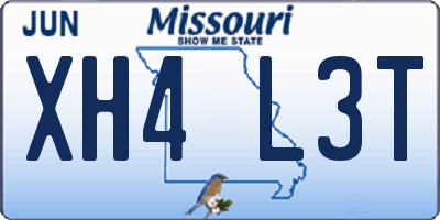 MO license plate XH4L3T