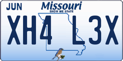 MO license plate XH4L3X