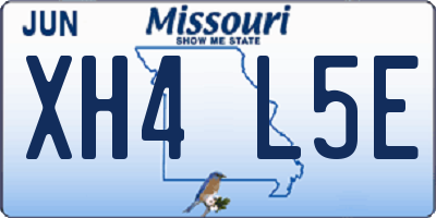 MO license plate XH4L5E