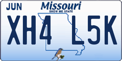 MO license plate XH4L5K