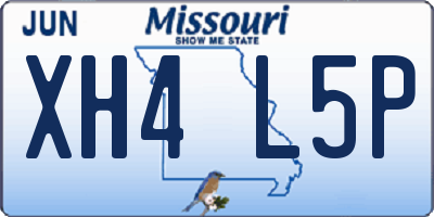 MO license plate XH4L5P