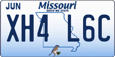 MO license plate XH4L6C
