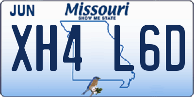 MO license plate XH4L6D