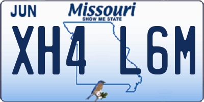 MO license plate XH4L6M