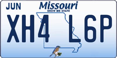 MO license plate XH4L6P
