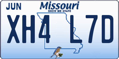 MO license plate XH4L7D