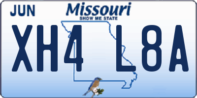 MO license plate XH4L8A
