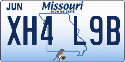 MO license plate XH4L9B