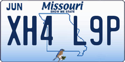 MO license plate XH4L9P