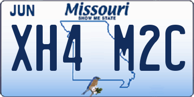 MO license plate XH4M2C