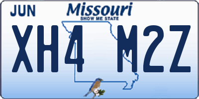 MO license plate XH4M2Z