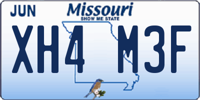 MO license plate XH4M3F