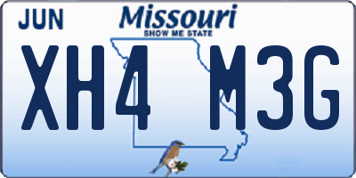 MO license plate XH4M3G