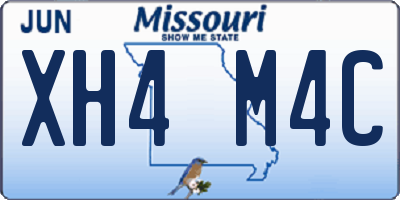 MO license plate XH4M4C