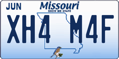 MO license plate XH4M4F