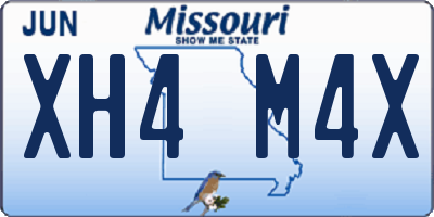 MO license plate XH4M4X