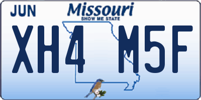 MO license plate XH4M5F