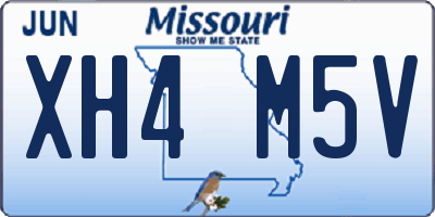 MO license plate XH4M5V