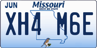 MO license plate XH4M6E