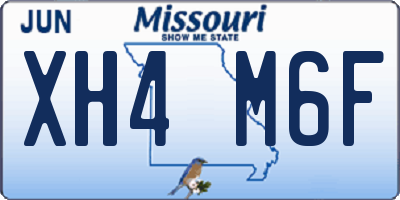 MO license plate XH4M6F