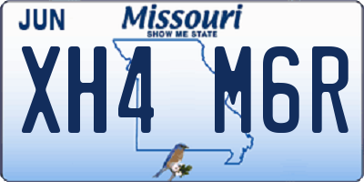 MO license plate XH4M6R