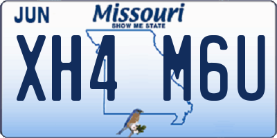 MO license plate XH4M6U