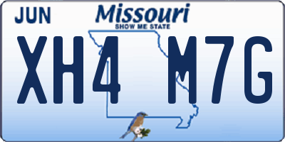 MO license plate XH4M7G