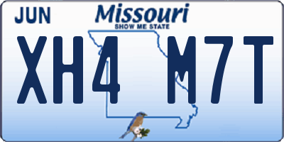 MO license plate XH4M7T