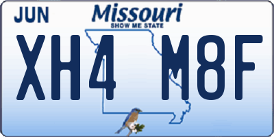 MO license plate XH4M8F