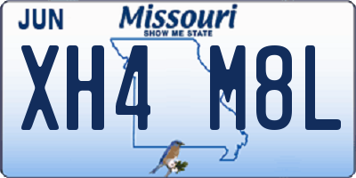 MO license plate XH4M8L