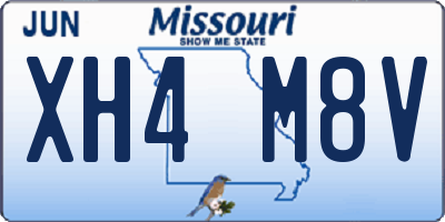 MO license plate XH4M8V