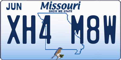 MO license plate XH4M8W
