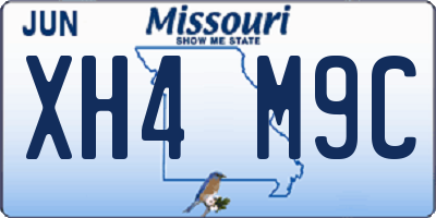 MO license plate XH4M9C