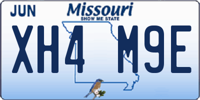 MO license plate XH4M9E