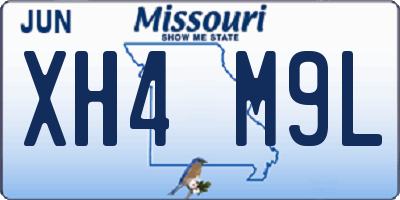 MO license plate XH4M9L