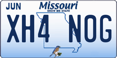 MO license plate XH4N0G
