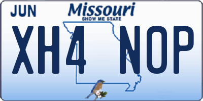 MO license plate XH4N0P