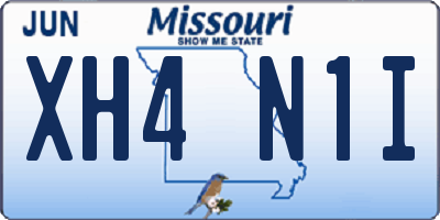 MO license plate XH4N1I