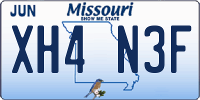 MO license plate XH4N3F