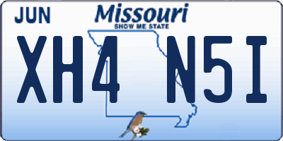 MO license plate XH4N5I
