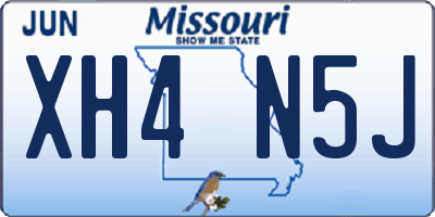 MO license plate XH4N5J