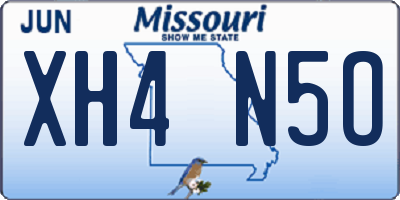 MO license plate XH4N5O