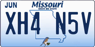 MO license plate XH4N5V