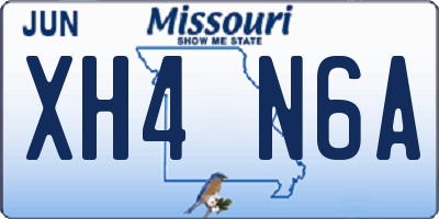 MO license plate XH4N6A