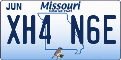 MO license plate XH4N6E