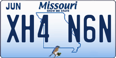 MO license plate XH4N6N